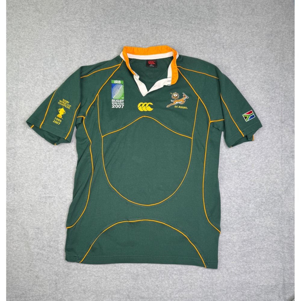 Canterbury South Africa Springboks 2007 Rugby World Cup Jersey Green Mens Large